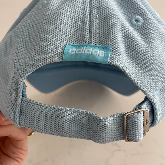 Adidas Lightweight Structured Adj Poly Mesh Ball Cap Baby Blue White OS NWOT - Picture 12 of 12